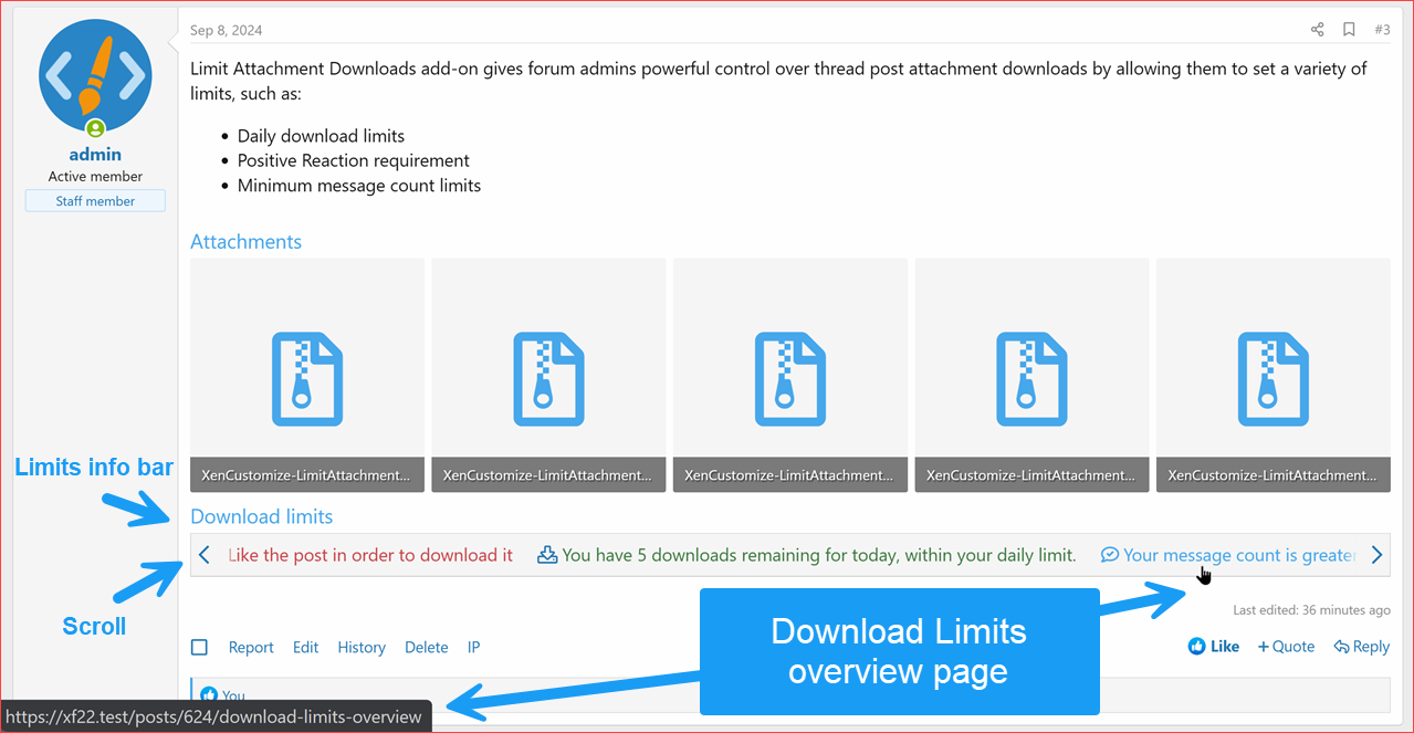 [aprodam.ru] [XenCustomize] Limit Attachment Downloads