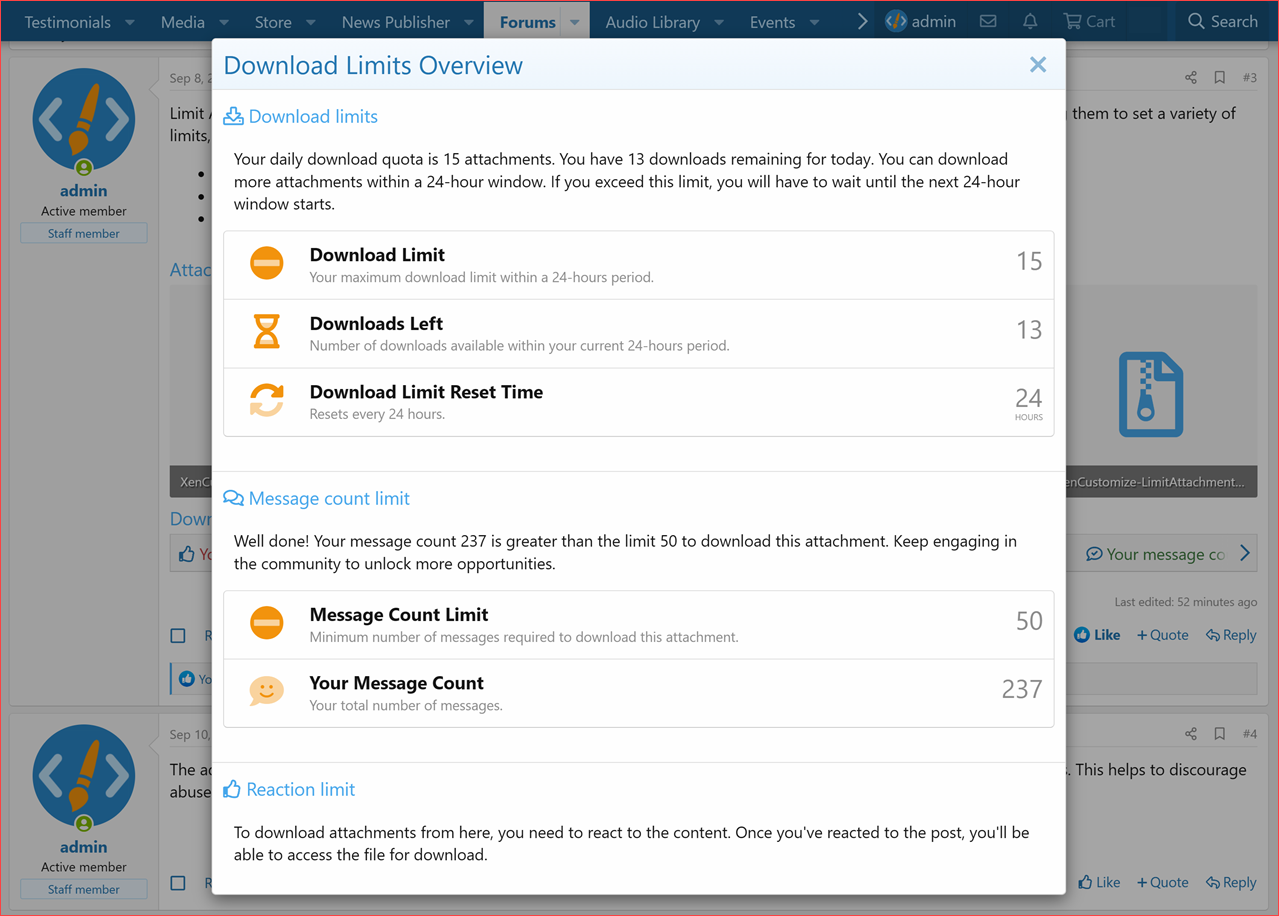 [aprodam.ru] [XenCustomize] Limit Attachment Downloads
